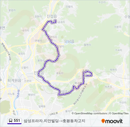 551 Bus Line Map