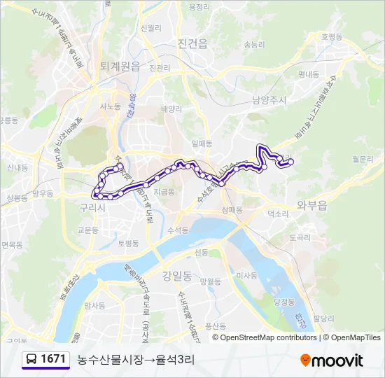 1671 Bus Line Map