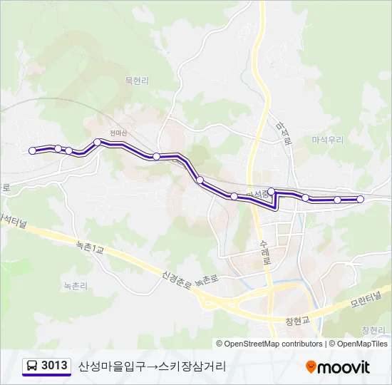 3013 버스 노선 지도