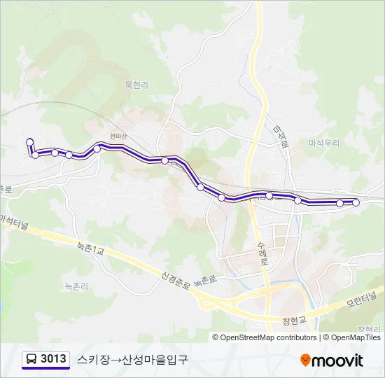 3013 버스 노선 지도