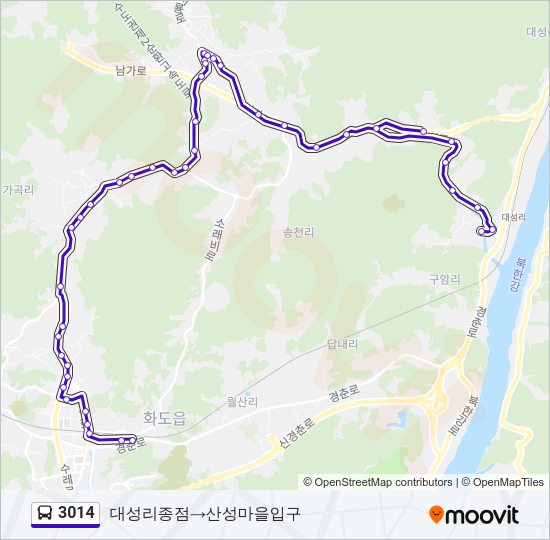 3014 버스 노선 지도