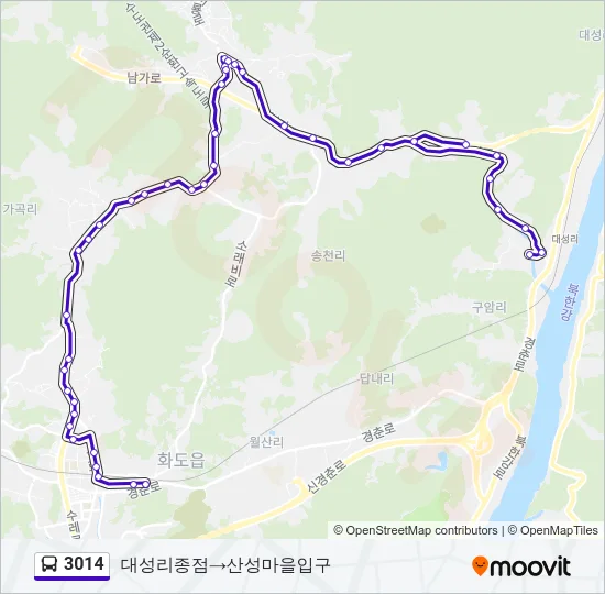 3014 버스 노선 지도