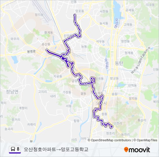 8 버스 노선 지도