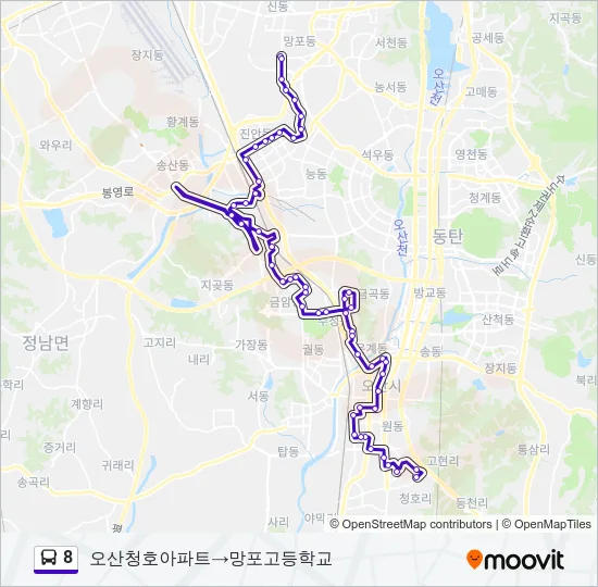 8 Bus Line Map