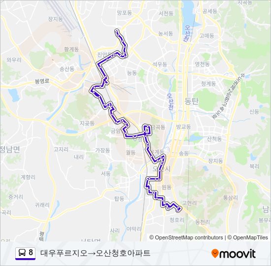 8 버스 노선 지도