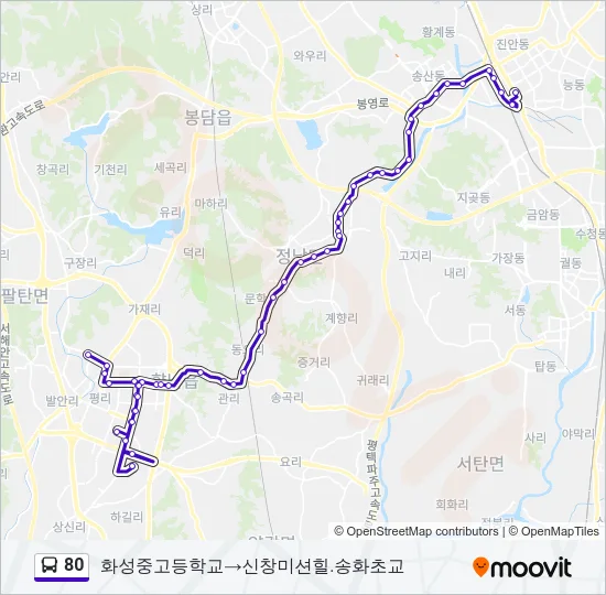 80 버스 노선 지도