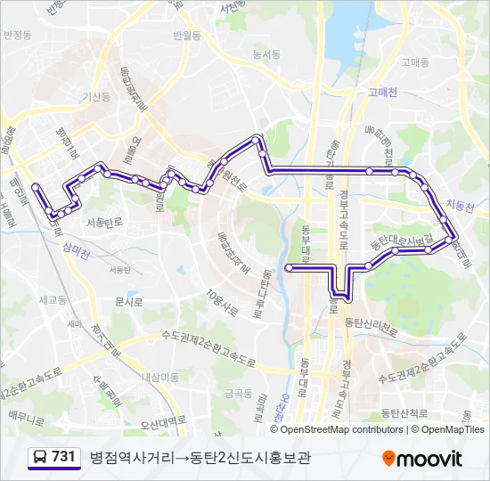 731 Bus Line Map