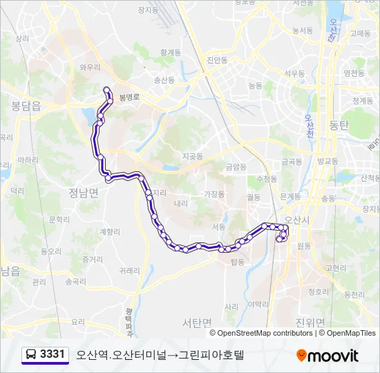 3331 버스 노선 지도