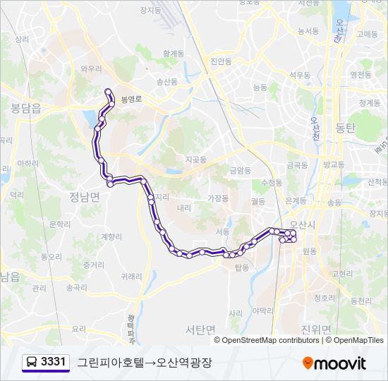 3331 bus Line Map
