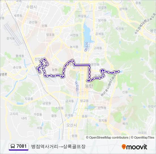 7081 버스 노선 지도