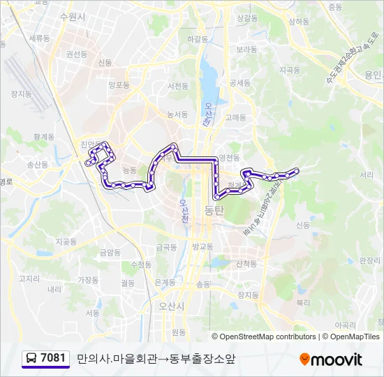 7081 버스 노선 지도