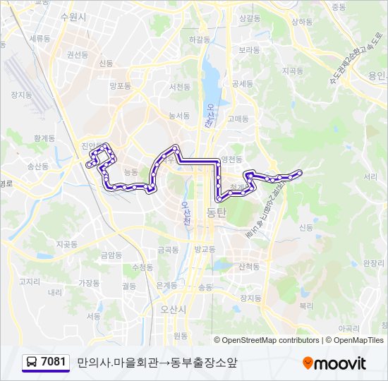 7081 bus Line Map
