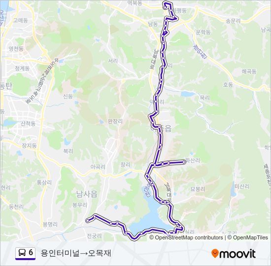 6 버스 노선 지도