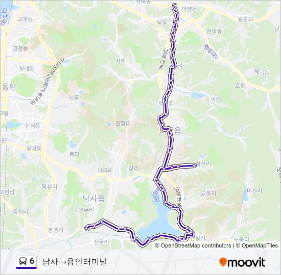 6 버스 노선 지도