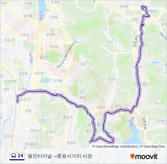 24 버스 노선 지도
