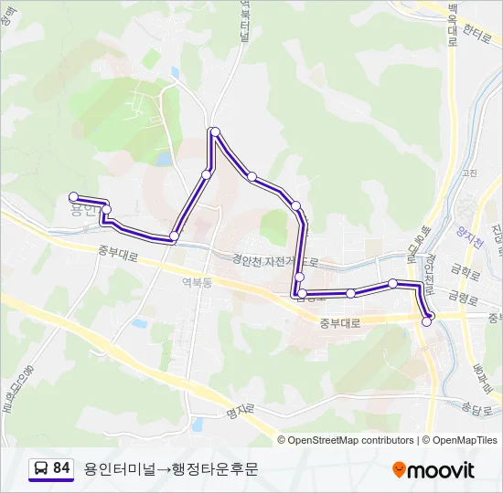 84 버스 노선 지도