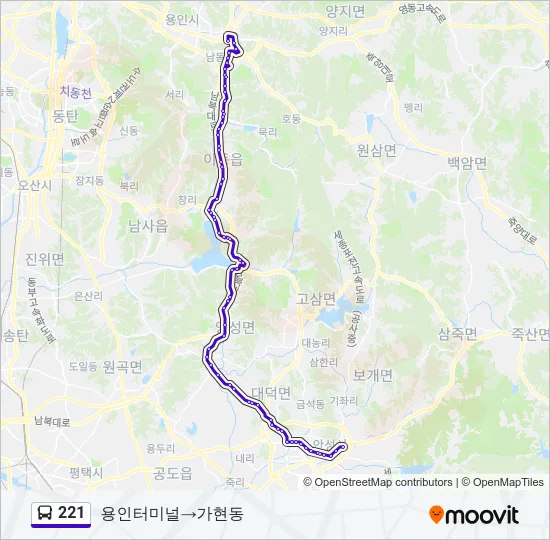 221 Bus Line Map