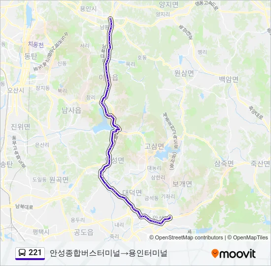 221 Bus Line Map
