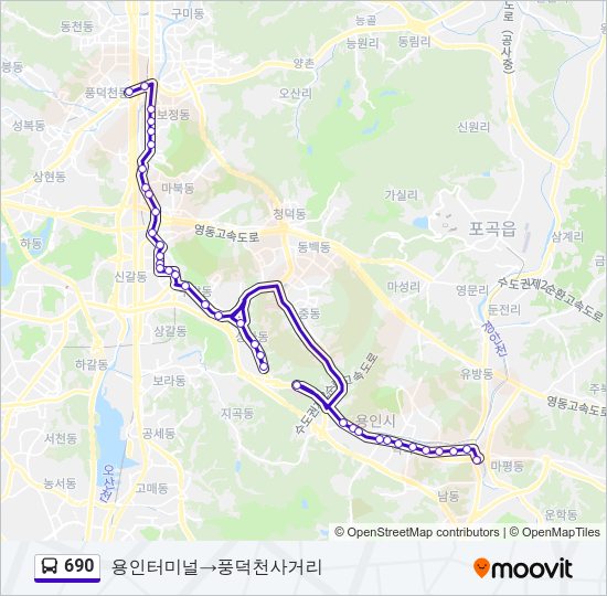 690 버스 노선 지도