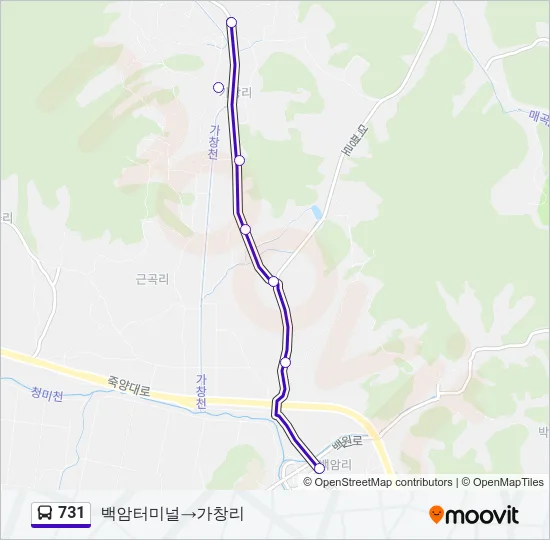 731 버스 노선 지도