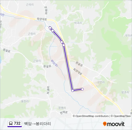 732 버스 노선 지도