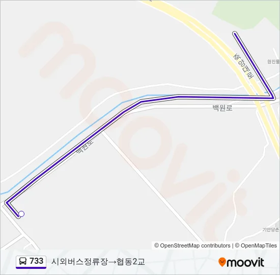 733 버스 노선 지도