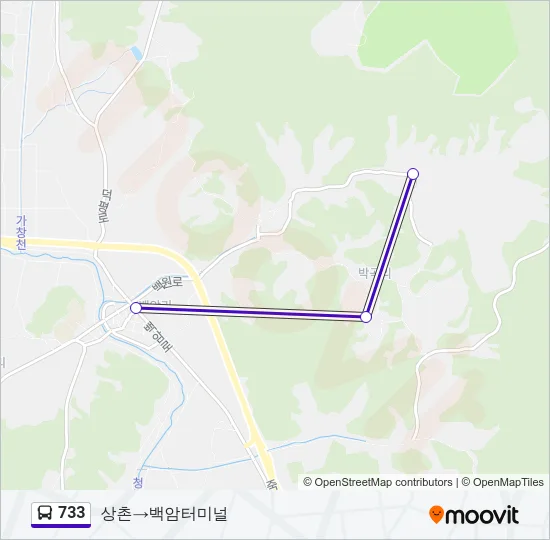 733 버스 노선 지도
