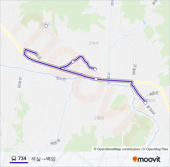 734 버스 노선 지도