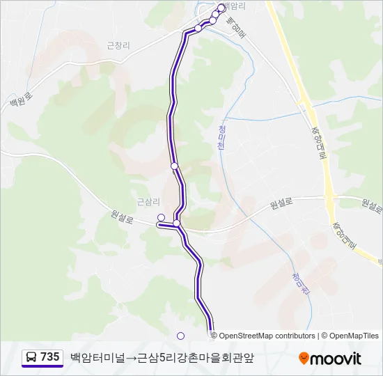 735 Bus Line Map