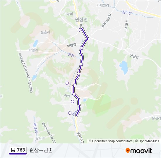 763 버스 노선 지도