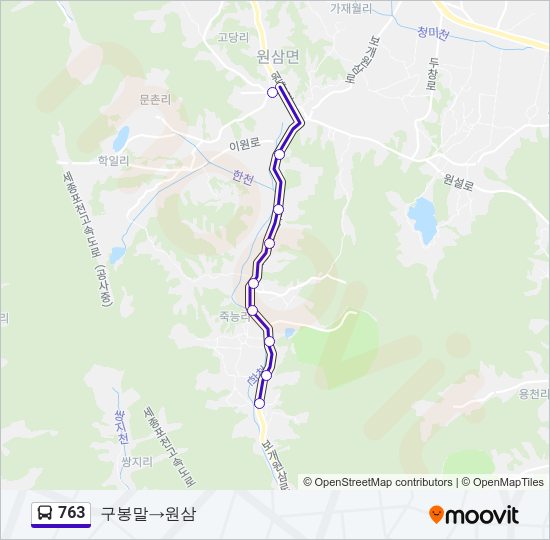 763 버스 노선 지도