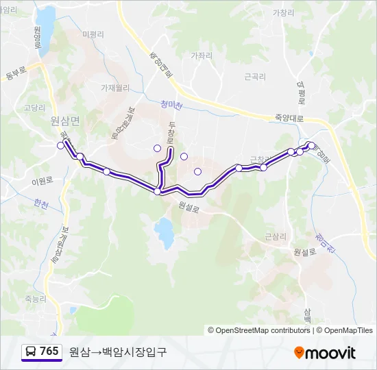 765 Bus Line Map