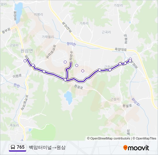 765 버스 노선 지도