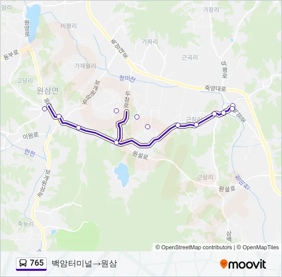 765 버스 노선 지도