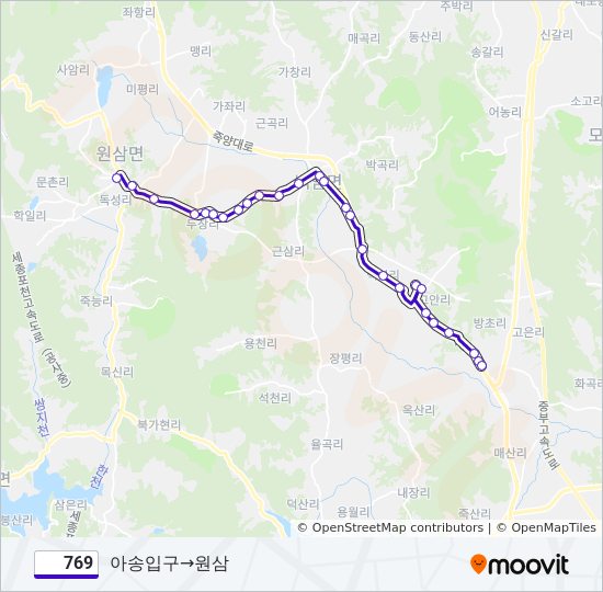 769 bus Line Map