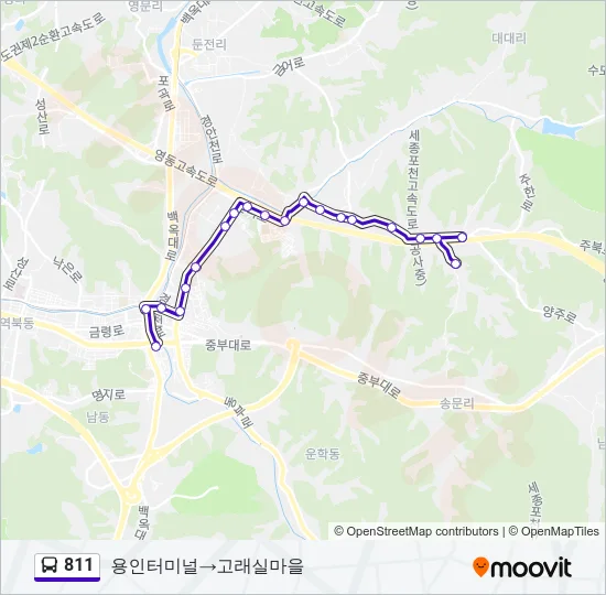 811 Bus Line Map