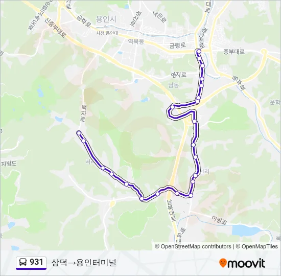 931 버스 노선 지도