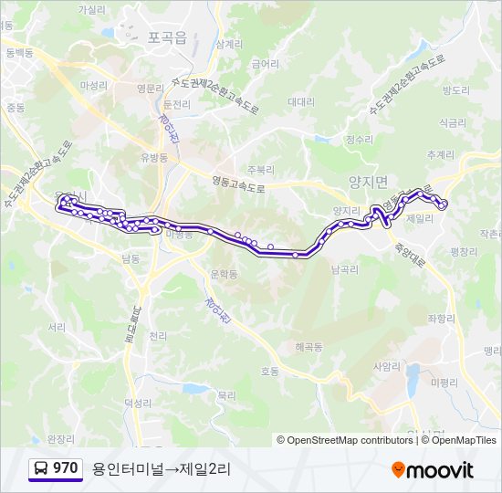 970 버스 노선 지도