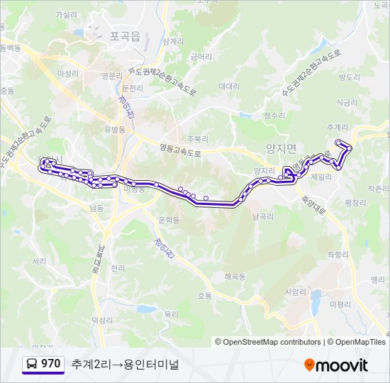 970 버스 노선 지도