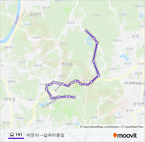 191 버스 노선 지도