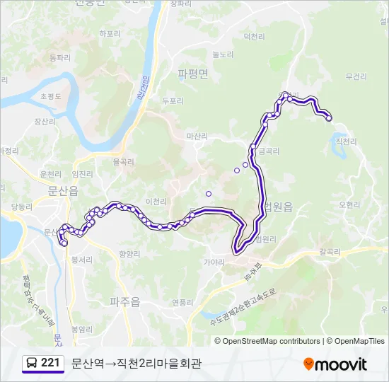 221 Bus Line Map
