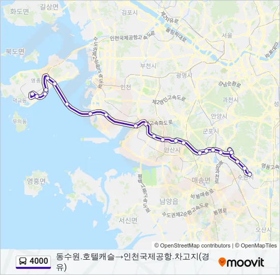 4000 버스 노선 지도