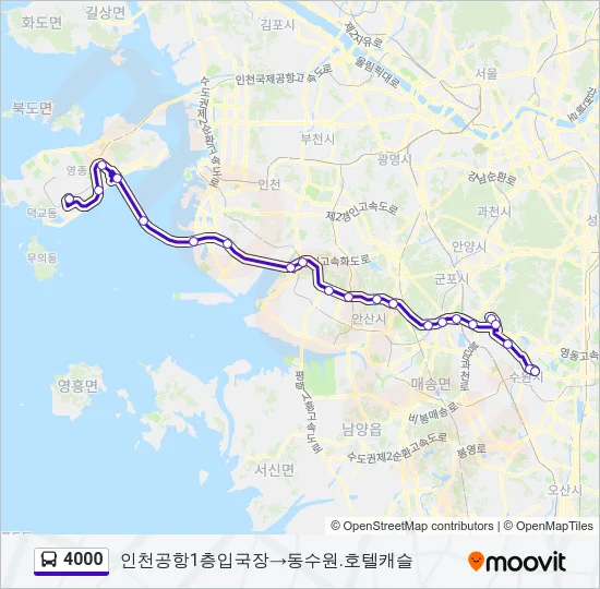 4000 버스 노선 지도