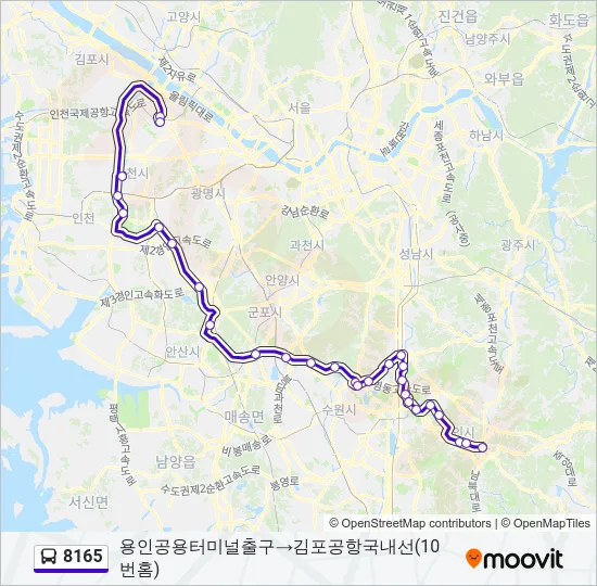 8165 버스 노선 지도