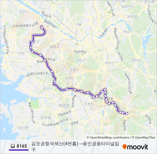 8165 버스 노선 지도