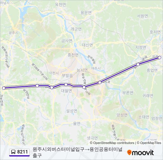 8211 버스 노선 지도
