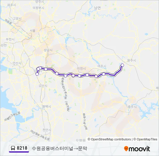 8218 버스 노선 지도