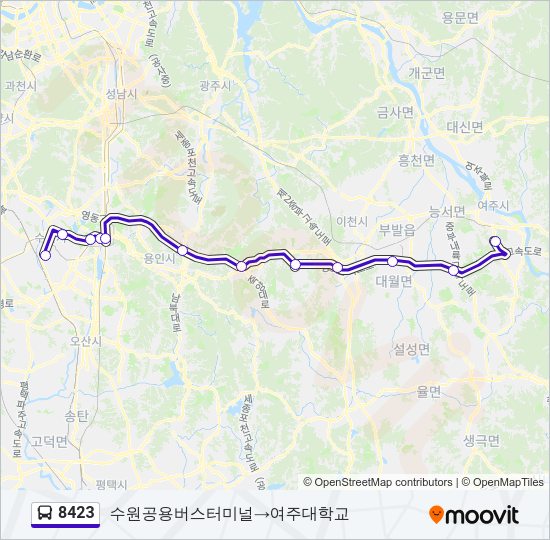 8423 버스 노선 지도