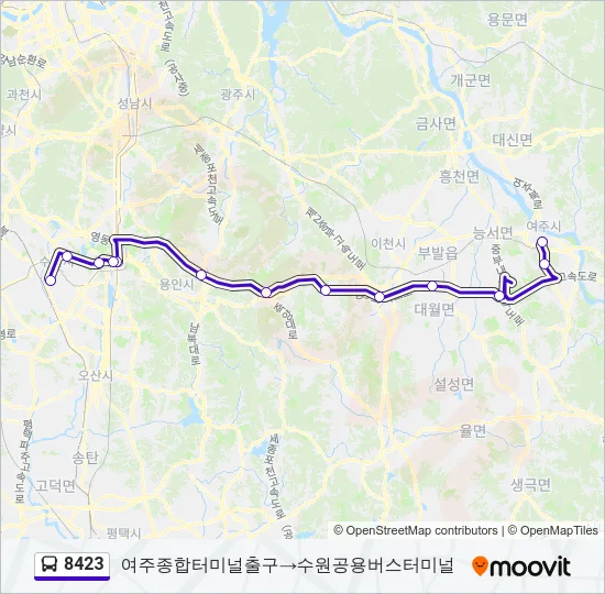 8423 버스 노선 지도