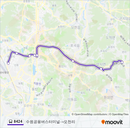 8424 버스 노선 지도